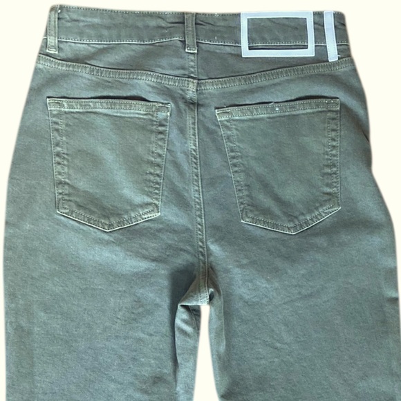 La Ligne The Meredith Jeans High Rise Crop Flare in Eloise Sage Green Size 26 - Picture 5 of 7